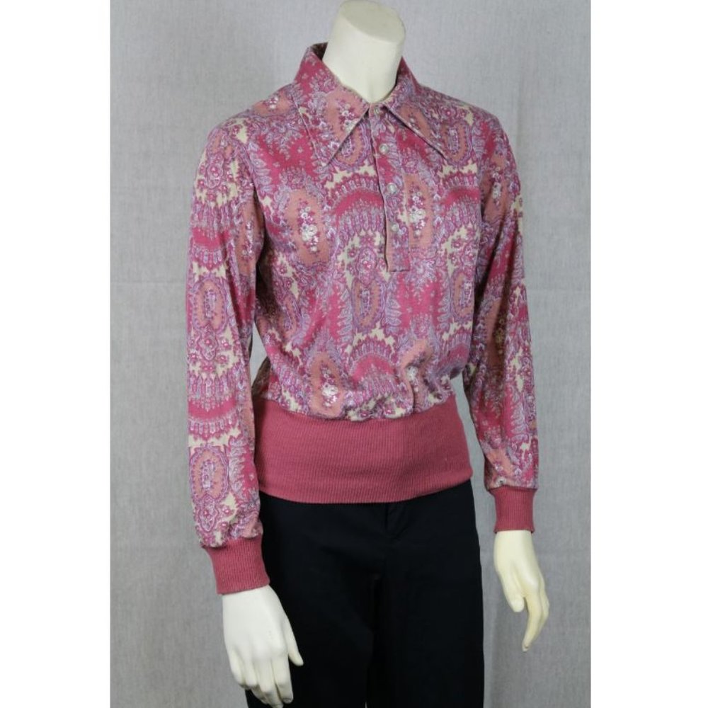 Vintage Pink long sleeve Blouse